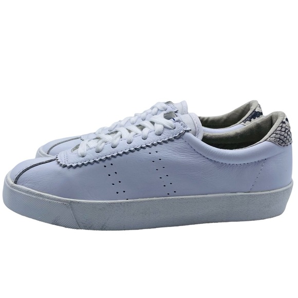 Superga Club S Full Comfort White Leather Lace Up Low Top Sneaker 2843 Size 6.5 - Picture 3 of 13